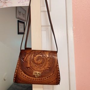 Leather Aesthetic Hang Bag, made from Mexico